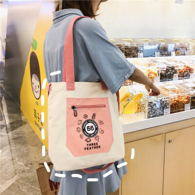 

Womens bag Japanese fashion fruit print canvas bag girl sense student handbag art crossbody bag