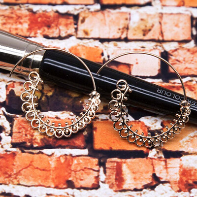 

1 Pair Punk Personality Round Spiral Earrings Exaggerated Small Circle Earrings for Women Jewelry