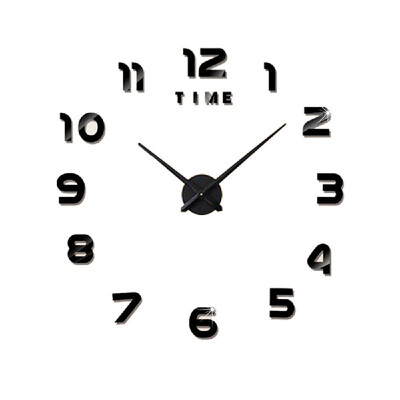 

DIY Wall Clock Frameless 3D Mirror Wall Clock Large Mute Wall Stickers for Living Room Home Decorations