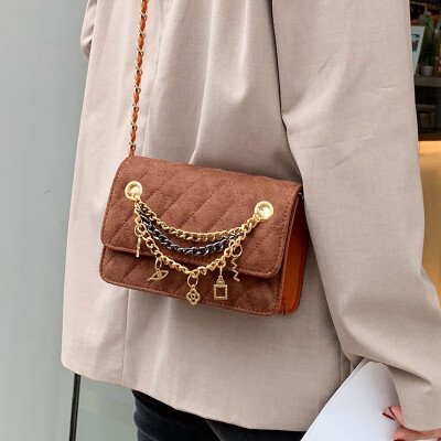 

Chic small bag female 2019 new Korean version of the wild slung shoulder one ins with the same paragraph rhombic chain small square bag