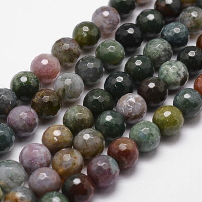 

Natural Indian Agate Beads Strands Faceted Round 8mm Hole 1mm about 44pcsstrand 149"151