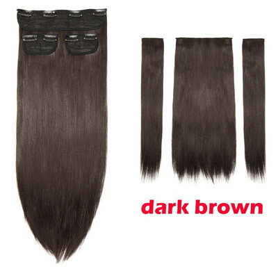 

20" Clip In Hair Extension 3 Pcs 8 Clips 34 Full Head Real Thick Hairpiece Clip In Curly Straight Synthetic Heat Resistant Hair