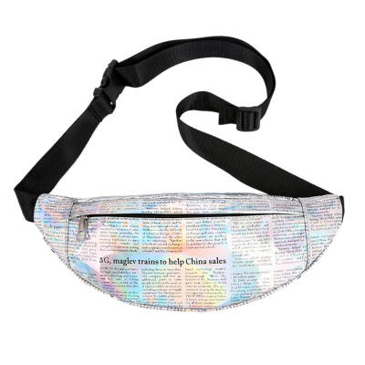 

Women Newspaper Pocket Crossbody Summer Letters Bag Waist Pack Chest Bag