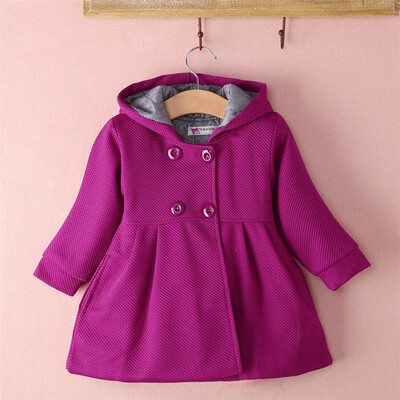 

Baby Girl Hooded Trench Coat Winter Windbreaker Parka Jacket Kids Outerwear