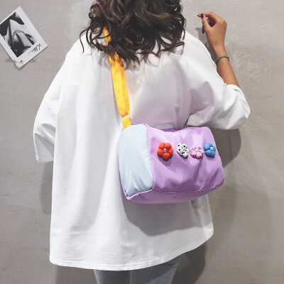 

Net red bag female 2019 new casual wild large capacity nylon bag ins Harajuku student shoulder Messenger bag