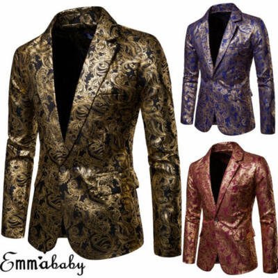 

Stylish Mens Casual Slim Fit Formal One Button Suit Blazer Coat Jacket Tops