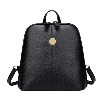 

Tailored College wind shoulder bag soft leather fashion wild rivets ladies backpack BK