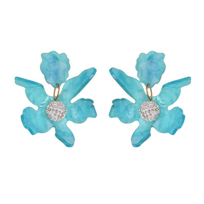 

Big Acrylic Flower Trendy Statement Punk Fashion Crystal Earring Bohemian Wedding Women Boho Jewelry