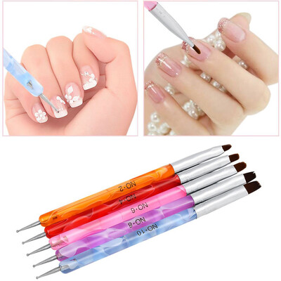 

Toponeto 5Pcs Double End Nail Art Dotting Pen Brush Manicure Painting Drawing Tool