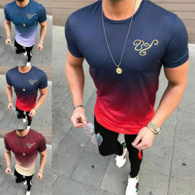 

Mens Slim Fit O Neck Short Sleeve Muscle Tee Shirts Casual T-shirt Tops Blouse