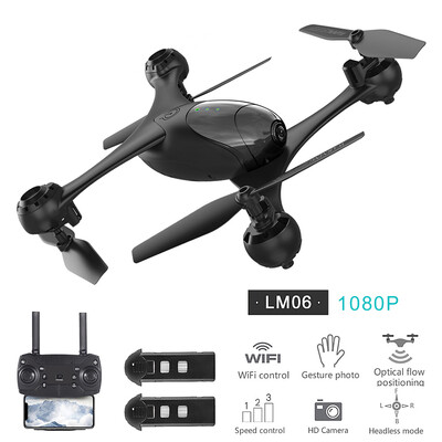 

LM06 RC Drone with Camera 4K Wifi FPV Optical Flow Positioning RC Quadcopter Altitude Hold Headless Mode 3D Flip with 3 Battery