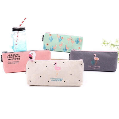 

Stationery Canvas Pen Pencil Case Cosmetic Bag Travel Makeup Bag High Capacity