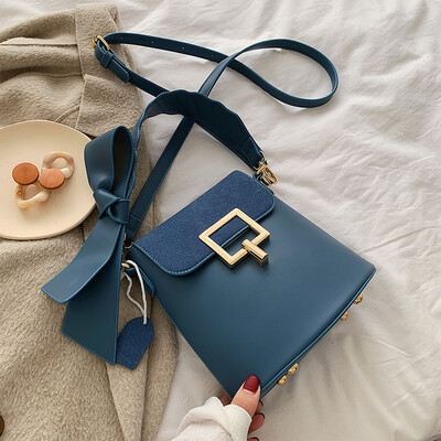 

Chic new 2019 retro bucket bag with single shoulder oblique satchel
