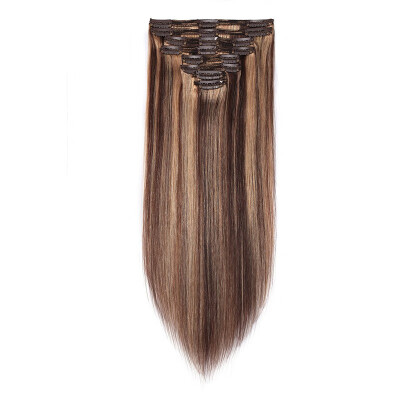 

Clip in 100 Remy Human Hair Extensions double weft Grade 7A Quality Full Head 8pcs 18clips Soft Silky Straight for Women