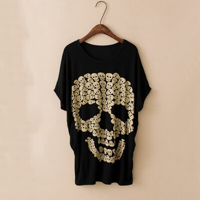 

10 Kinds Of 2 Color Modal Casual Letters Animal Print Round Neck Bat Shirt Female T-shirt Blouse 3