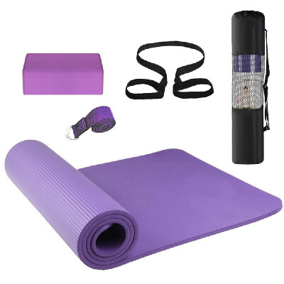 

3PCS Yoga Equipment Set Yoga Mat Yoga Blocks Stretching Strap Yoga Beginner Exercise Set with Mat Storage Pouch&Strap