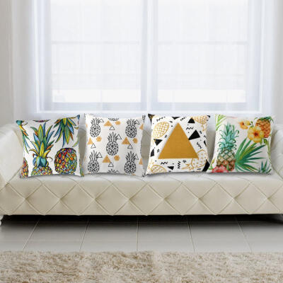 

Greensen Square Soft Microfiber Decorative Pillow Cushion Cover Pineapple Combination Set 4Pcs4545Cm