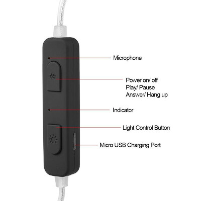 

DP-L1 Wireless Bluetooth 41 Headphone In-Ear LED Glowing Headset Stereo Music Smart Phone Earphone In-line Control Hands-free wit