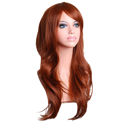 

Gobestart Sexy Long Women Fashion Synthetic Wavy Cosplay Party Full Wigs Brown