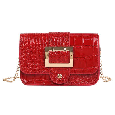 

Solid Color Alligator Pattern Shoulder Handbags Women Leather Crossbody Bag