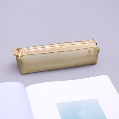 

Cute Student Pen Pencil Case Nylon Mesh Pouch Makeup Bag Zipper Bag Pouch