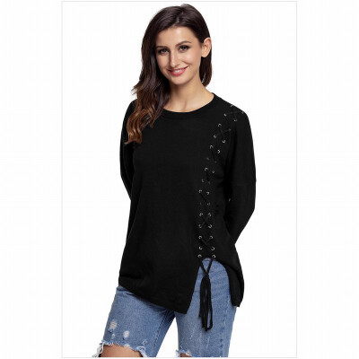 

Round neck long sleeve bottoming knit sweater