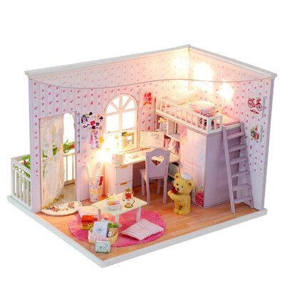 

Gotoamei 3D Wooden DIY Miniature House Furniture LED House Puzzle Decorate Creative Gifts