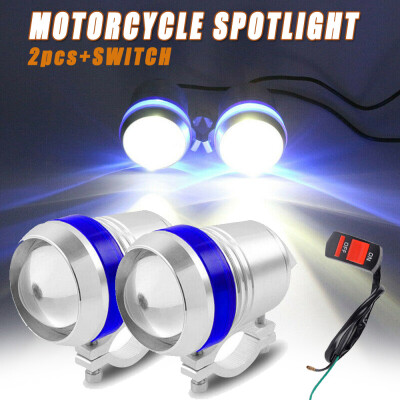 

2pcs 30W U3 Angel Eye LED Motorcycle Driving Spot Lamps Fog Light With Switch