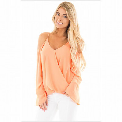 

V-neck solid color loose T-shirt top