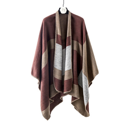 

Cross-border hot selling new fashion European&American style autumn&winter thick color matching color windproof warm imitation cashmere scarf shawl