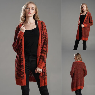 

Toponeto Women ladys Button Down Long Sleeve Printed Cardigan Plush Sweater Coat