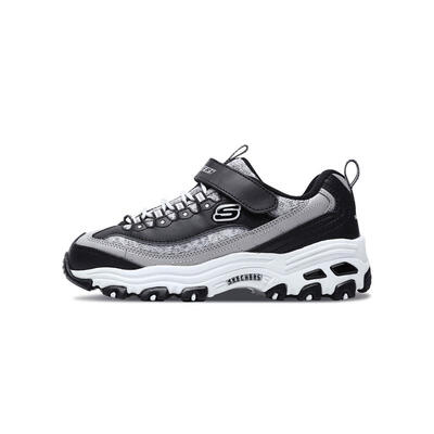 

Skechers comfortable breathable childrens sports shoes fashion Velcro casual panda shoes 664094L black white 36