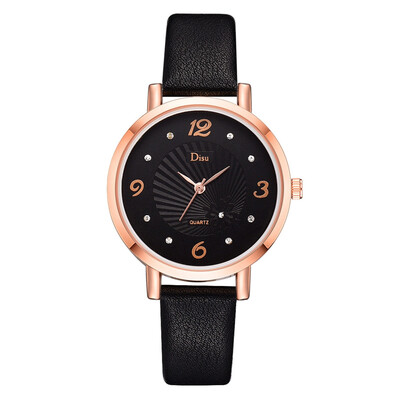 

DISU Relogio feminino Women Watches Retro Casual Girl Quartz Watch Casual Leather Ladies Dress Watches Women Clock Montre Femme