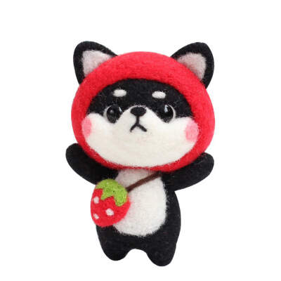 

Dog Cat Doll Wool Felt Craft Wool Felting Kit Non Finished Handcraft Felting Decoration Make Tool for Needle Material Bag Pack