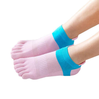 

Sports Women Color Block Breathable Cotton Five Toes Low Cut Ankle Boat Socks