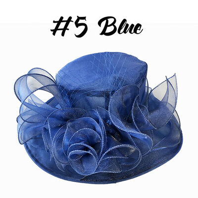 

Women Kentucky Derby Sun Hat Wide Brim Wedding Tea Party Church Organza Hats