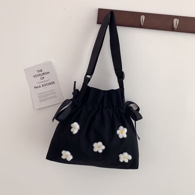 

Tailored Women Canvas Messenger Bag Flower Large Shoulder Bag Cute Crossbody Shopping Bag