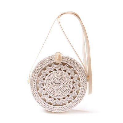 

Rattan Knitting Shoulder Messenger Handbags Women Weaving Crossbody Bags