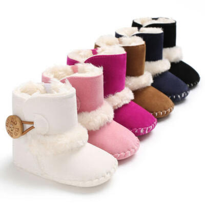 

USA Baby Girl Boy Snow Boots Winter Half Boots Infant Kids New Soft Bottom Shoes