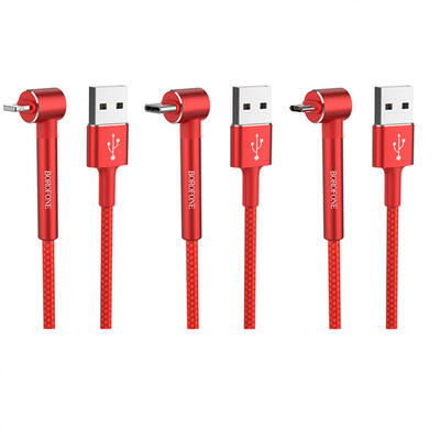 

Borofone BU6 Braided Fast Charging Charger Cable With USB Type-C Cable Lightning Cable Micro USB Cable - 12M -Type-C