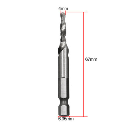 

〖Follure〗Hex Shank High Speed Steel Compound Spiral Screw Thread Taps Drill Bit Tool A