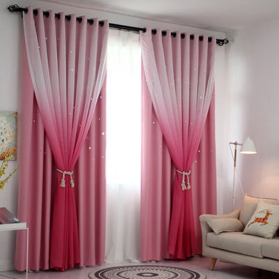 

Polyester Gradient Colors High Shading Curtain Tulle Curtain Sheer For Living Room Kitchen Bedroom Window