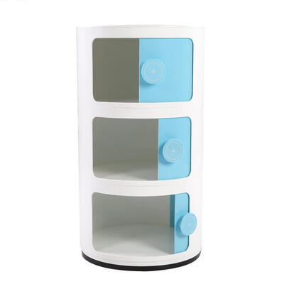 

Three-layer Storage Cabinet Drawer Sets Storing Container Round Shape Sliding Door Home Supply Storage Drawer