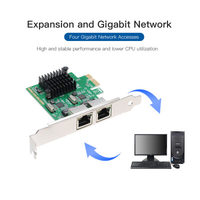 

Network Server Card 2 Ports Gigabit 1000M PCI-E Ethernet Adapter Support PCI- EX1X4X8X16