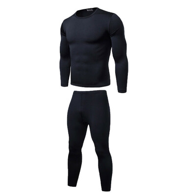 

2pcs Men Thermal Underwear Set Winter Long Johns Warm Fit Cotton Tops Bottoms