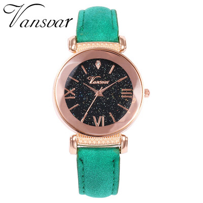 

Vansvar Hot Fashion Women Romantic Starry Sky Wrist Watch Leather Rhinestone Designer Ladies Clock Relogio Feminino 533