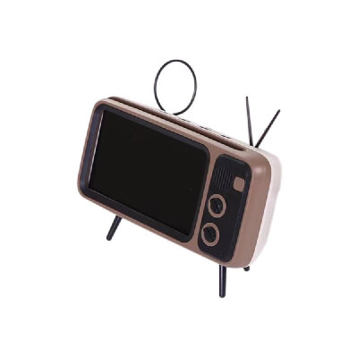 

PTH800 Retro TV Mobile Phone Bracket Wireless BT Speaker Mini Portable Audio Silvery Grey