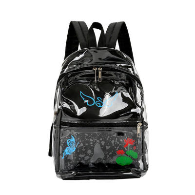 

New Transparent Backpack School Bag Female Student Shoulder Waterproof Beach Bag