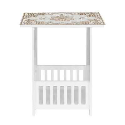 

Wood Plastic Board 2-storey Locker Bedside Cabinet Tea Table Coffee Table White