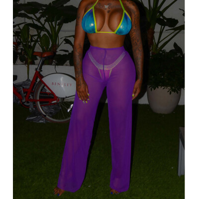 

Women Beach Mesh Sheer Bikini Cover Up Swimwear Bathing Pants Trousers -2XL